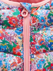 Pink Ditsy - Casaco acolchoado à prova de banho Joules Kids' Cairn com capuz - Imagem 6 de 6