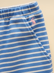 Joules Girls' Sophie Blue & White Rib Frill Trousers - Image 4 of 4