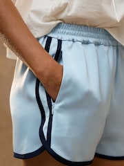 Light Blue Satin Runner Shorts - Image 5 of 8