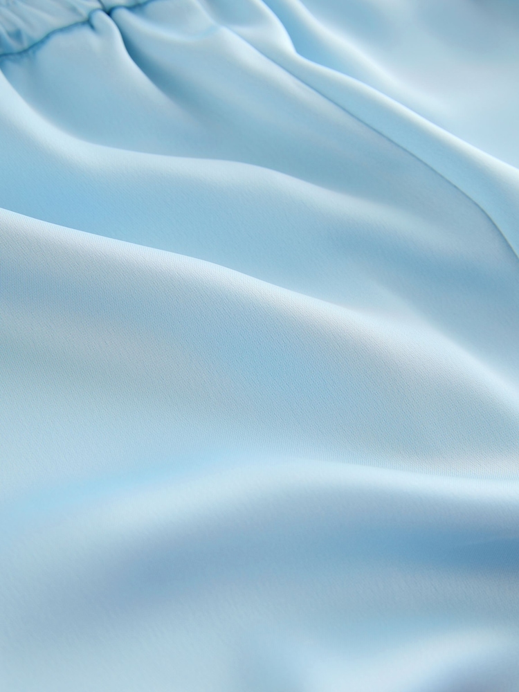 Light Blue Satin Runner Shorts - Image 8 of 8