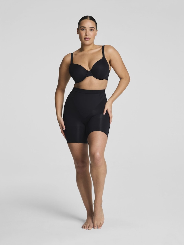 SPANX Black Sculpt™ Go Figure Mid Thigh Shorts - Image 1 of 5