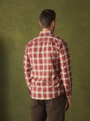 Red Check Regular Fit Easy Iron Button Down Long Sleeve Oxford Check Shirt - Image 4 of 8