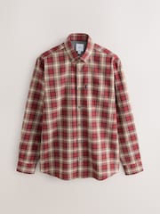 Red Check Regular Fit Easy Iron Button Down Long Sleeve Oxford Check Shirt - Image 6 of 8