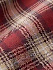 Red Check Regular Fit Easy Iron Button Down Long Sleeve Oxford Check Shirt - Image 8 of 8