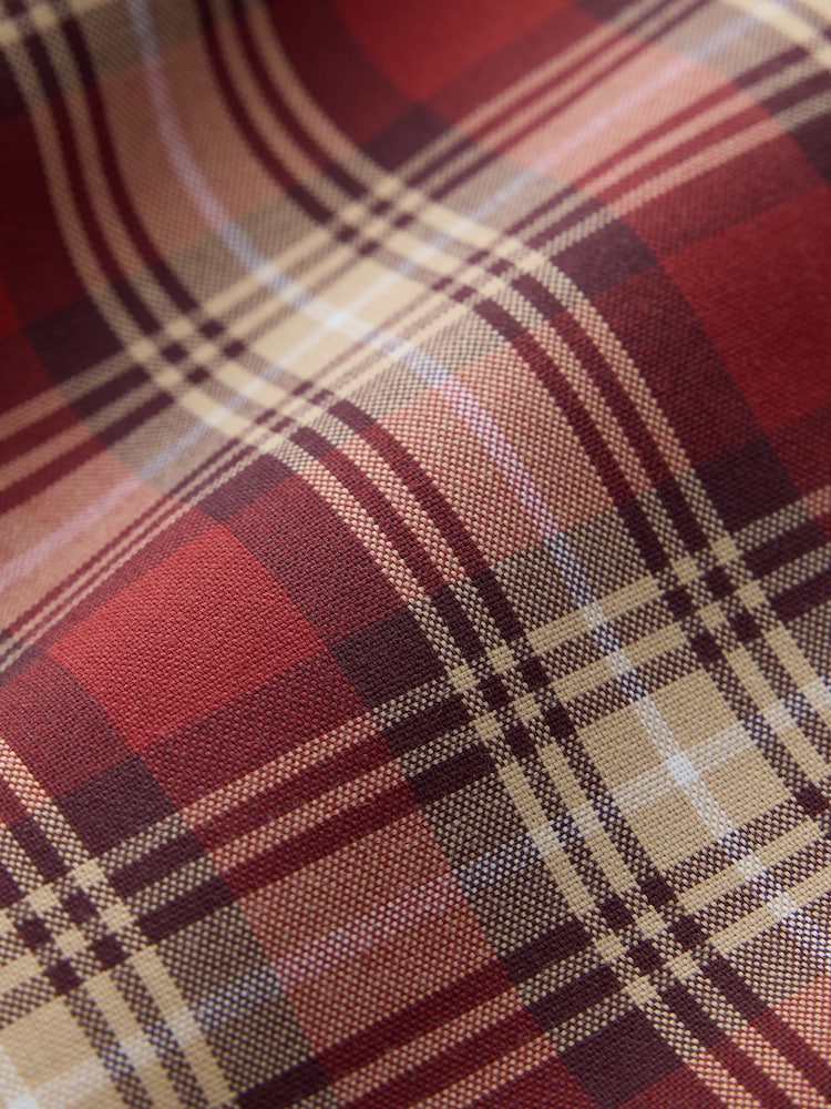Red Check Regular Fit Easy Iron Button Down Long Sleeve Oxford Check Shirt - Image 8 of 8 Red Check Regular Fit Easy Iron Button Down Long Sleeve Oxford Check Shirt - Image 8 of 8