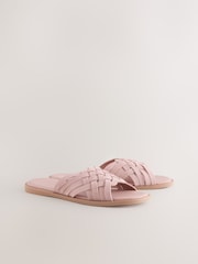 Pale Pink Forever Comfort® Weave Mule Sandals - Image 2 of 5