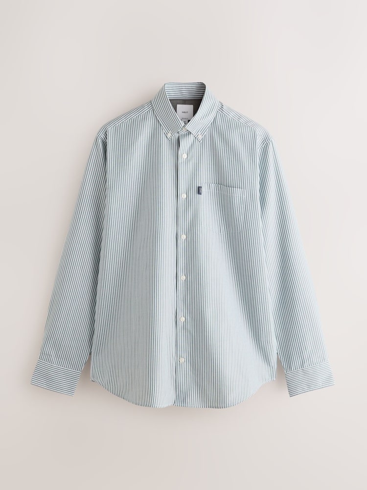Green Regular Fit Easy Iron Button Down Long Sleeve Oxford Shirt - Image 1 of 3