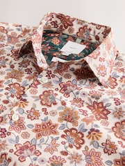 Rojo burdeos - Regular Fit Cotton Long Sleeve Print Shirt - Imagen 6 de 7