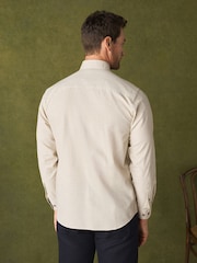 White Regular Fit Easy Iron Button Down Long Sleeve Oxford Check Shirt - Image 3 of 8