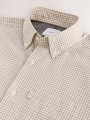 White Regular Fit Easy Iron Button Down Long Sleeve Oxford Check Shirt - Image 7 of 8