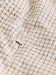 White Regular Fit Easy Iron Button Down Long Sleeve Oxford Check Shirt - Image 8 of 8