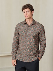 Brown Floral N. Premium Regular Fit Long Sleeve Shirt - Image 2 of 9