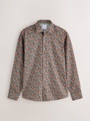 Brown Floral N. Premium Regular Fit Long Sleeve Shirt - Image 7 of 9
