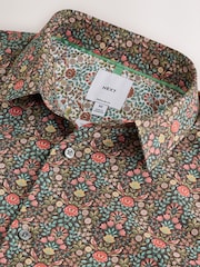 Brown Floral N. Premium Regular Fit Long Sleeve Shirt - Image 8 of 9