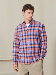 Blue Check Soft Touch Smart Long Sleeve Shirt - Image 1 of 8