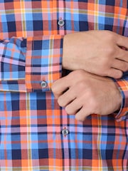 Blue Check Soft Touch Smart Long Sleeve Shirt - Image 4 of 8