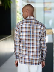 Brown N. Premium Check Soft Touch Smart Long Sleeve Shirt - Image 4 of 8