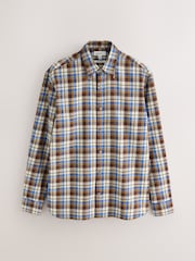 Brown N. Premium Check Soft Touch Smart Long Sleeve Shirt - Image 6 of 8