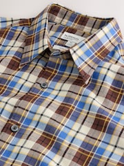 Brown N. Premium Check Soft Touch Smart Long Sleeve Shirt - Image 7 of 8