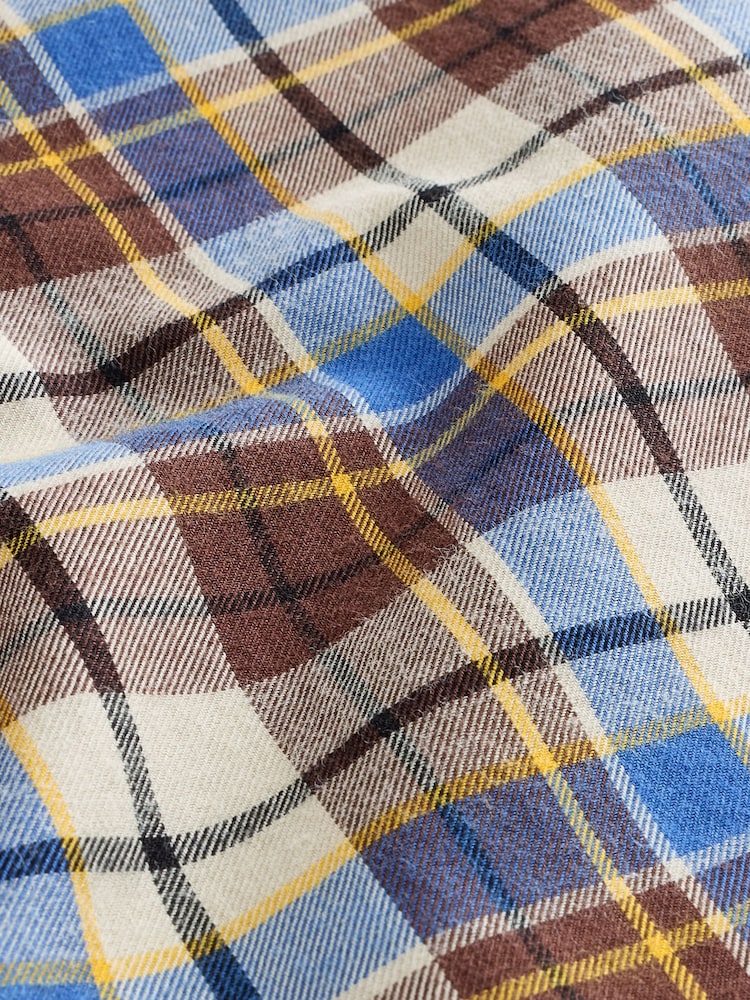 Brown N. Premium Check Soft Touch Smart Long Sleeve Shirt - Image 8 of 8 Brown N. Premium Check Soft Touch Smart Long Sleeve Shirt - Image 8 of 8