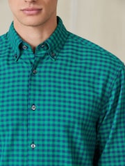 Green Check Soft Touch Smart Long Sleeve Shirt - Image 4 of 9