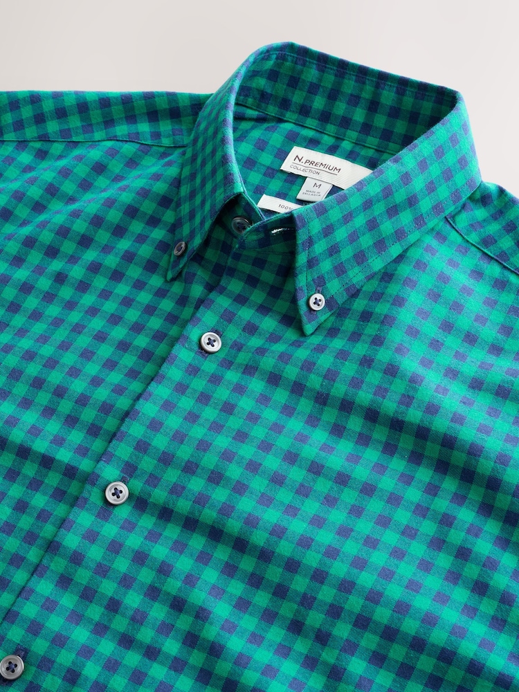 Green Check Soft Touch Smart Long Sleeve Shirt - Image 9 of 9