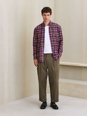 Purple Check Soft Touch Smart Long Sleeve Shirt - Image 3 of 7