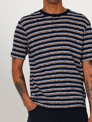 Folk Black Multistripe T-Shirt - Image 1 of 12