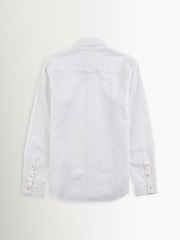 Folk White Relaxed Fit Long Sleeve Seersucker Shirt - Image 11 of 12