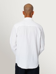 Folk White Relaxed Fit Long Sleeve Seersucker Shirt - Image 2 of 12