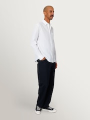 Folk White Relaxed Fit Long Sleeve Seersucker Shirt - Image 8 of 12