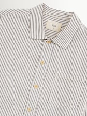 Folk Black Easy Fit Linen Stripe Shirt - Image 10 of 10