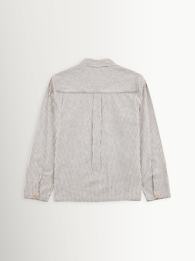 Folk Black Easy Fit Linen Stripe Shirt - Image 2 of 3