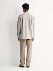 Folk Black Easy Fit Linen Stripe Shirt - Image 5 of 10