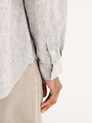Folk Black Easy Fit Linen Stripe Shirt - Image 6 of 10