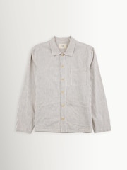 Folk Black Easy Fit Linen Stripe Shirt - Image 8 of 10
