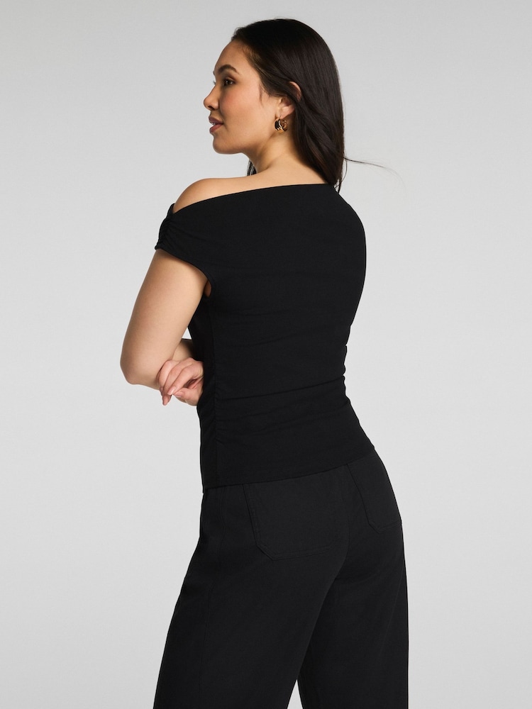 SPANX Ribbed Knit Off-The-Shoulder Ruched Top - Image 2 of 3