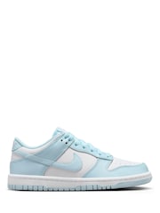Nike White/Glacier Blue Youth Dunk Low Trainers - Image 1 of 11