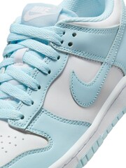 Nike White/Glacier Blue Youth Dunk Low Trainers - Image 10 of 11