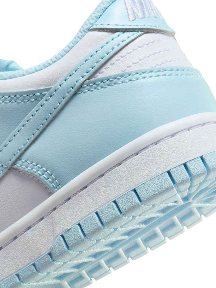 Nike White/Glacier Blue Youth Dunk Low Trainers - Image 11 of 11 Nike White/Glacier Blue Youth Dunk Low Trainers - Image 11 of 11