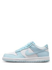 Nike White/Glacier Blue Youth Dunk Low Trainers - Image 2 of 11