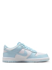 Nike White/Glacier Blue Youth Dunk Low Trainers - Image 3 of 11