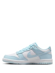 Nike White/Glacier Blue Youth Dunk Low Trainers - Image 4 of 11