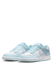 Nike White/Glacier Blue Youth Dunk Low Trainers - Image 5 of 11