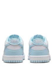 Nike White/Glacier Blue Youth Dunk Low Trainers - Image 6 of 11