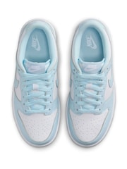 Nike White/Glacier Blue Youth Dunk Low Trainers - Image 7 of 11