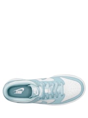 Nike White/Glacier Blue Youth Dunk Low Trainers - Image 8 of 11