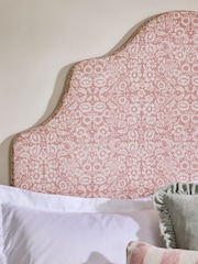 Soft Twill Woodblock Pink Grand Country Tall Upholstered Headboard - Image 2 of 4