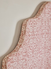 Soft Twill Woodblock Pink Grand Country Tall Upholstered Headboard - Image 3 of 4