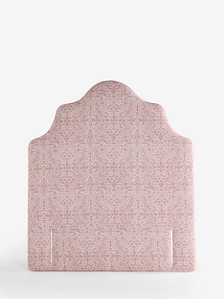 Soft Twill Woodblock Pink Grand Country Tall Upholstered Headboard - Image 4 of 4 Soft Twill Woodblock Pink Grand Country Tall Upholstered Headboard - Image 4 of 4